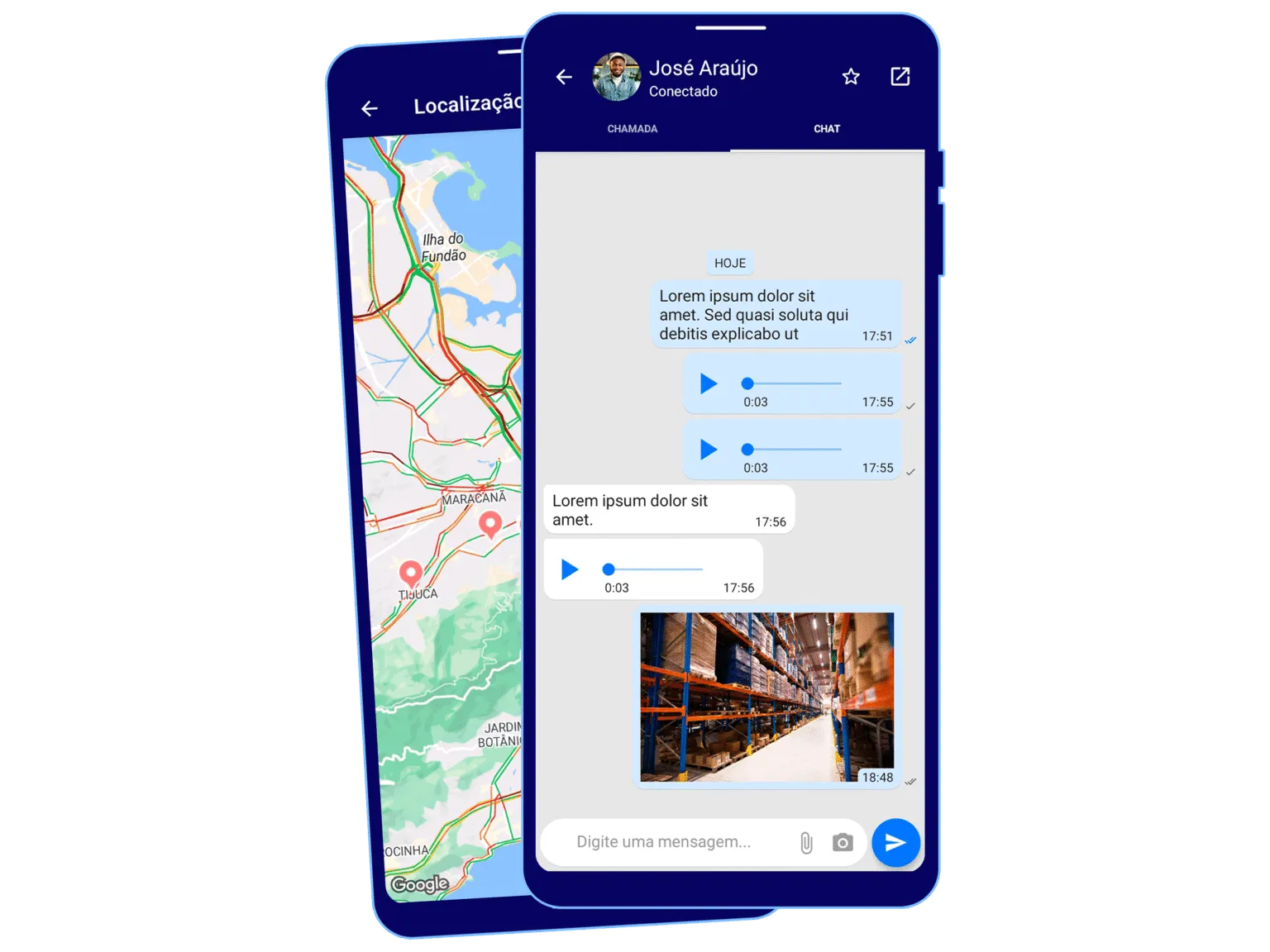 App BiPTT con mapa y botón para hablar